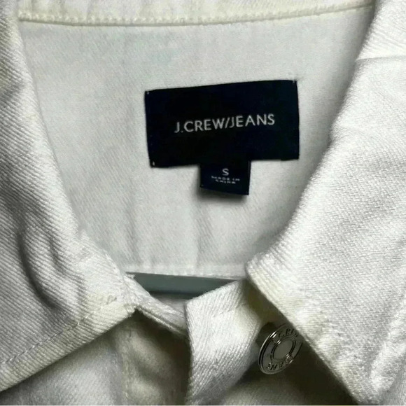 J. Crew Classic White Denim Jeans Jacket - Small - Picture 3 of 7